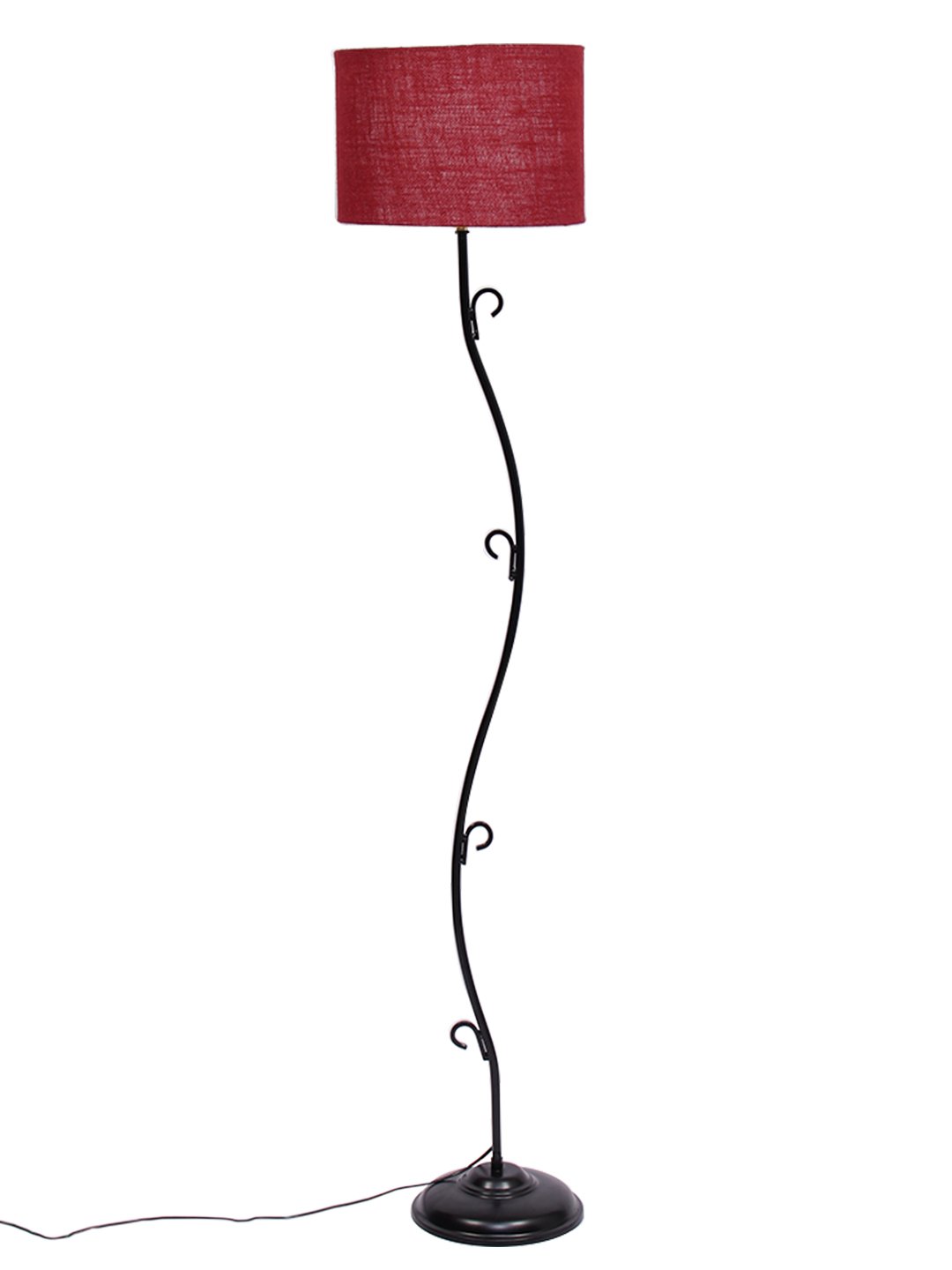 Ambika Home Vista Luxe Series 138 – Maroon Premium Powder Coated Iron Floor Lamp for Luxury Living Rooms | E27 Holder Included Bulb - Image 3