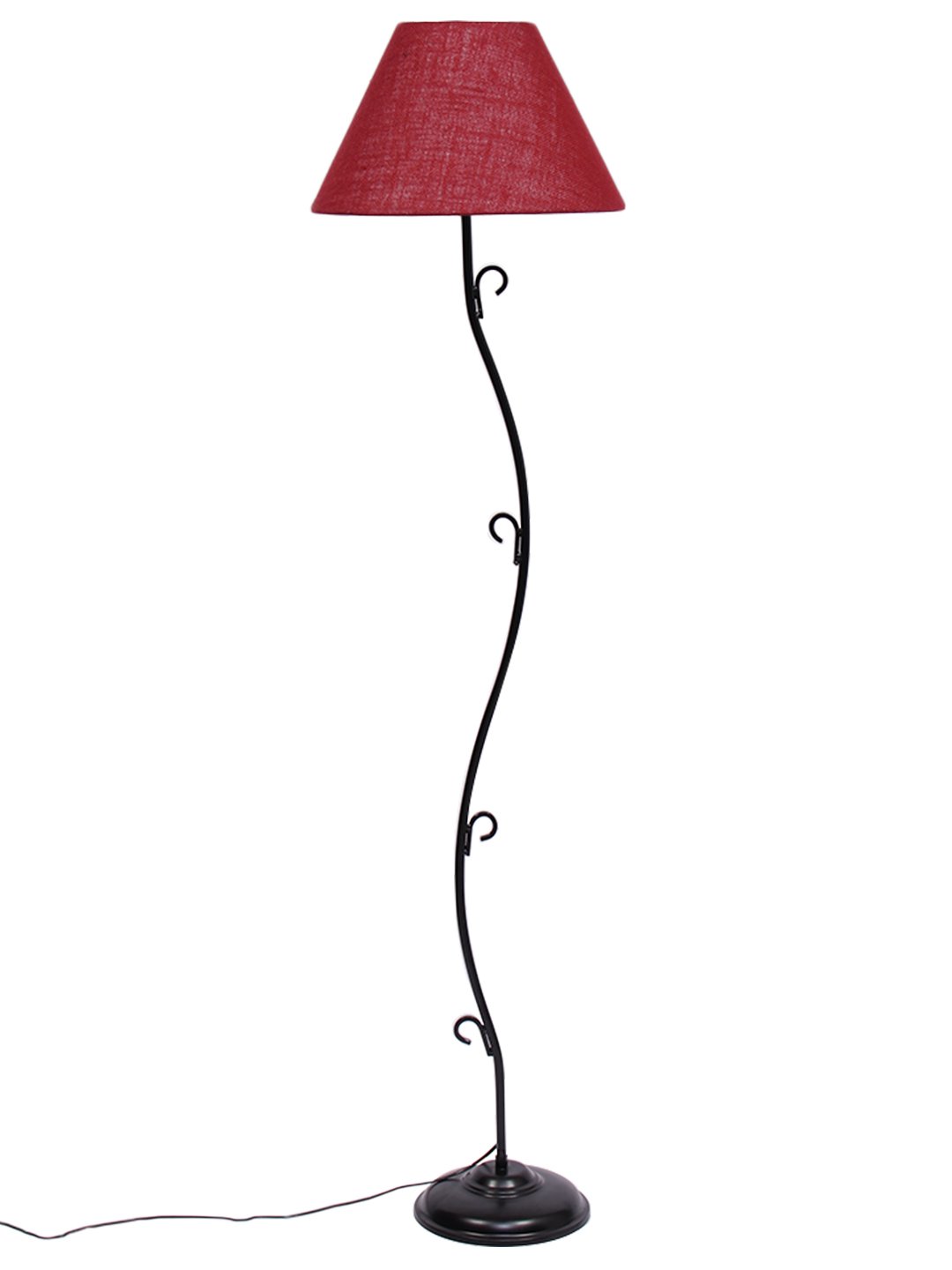 Ambika Home Verona Series 153 – Maroon Premium Powder Coated Iron Floor Lamp for Luxury Living Rooms | E27 Holder Included Bulb - Image 3