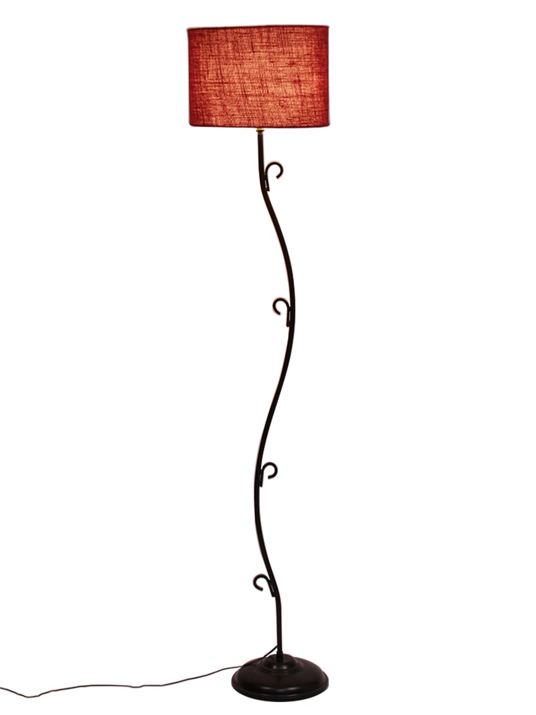 Ambika Home Vista Luxe Series 138 – Maroon Premium Powder Coated Iron Floor Lamp for Luxury Living Rooms | E27 Holder Included Bulb - Image 4