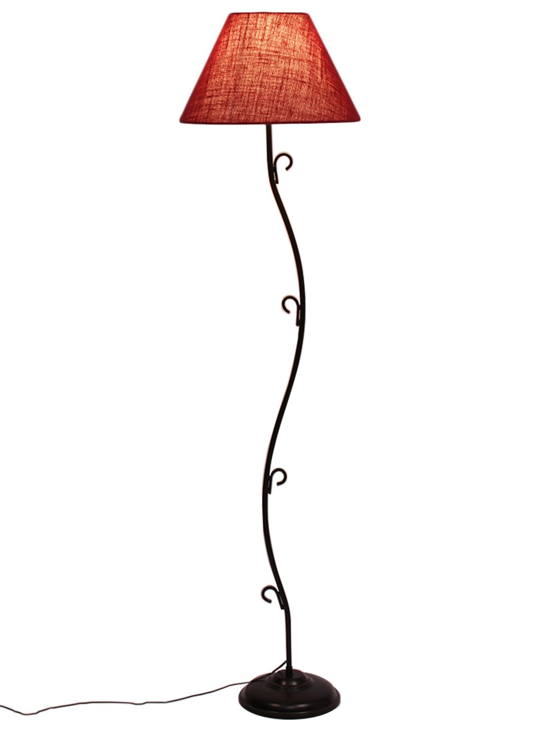 Ambika Home Verona Series 153 – Maroon Premium Powder Coated Iron Floor Lamp for Luxury Living Rooms | E27 Holder Included Bulb - Image 4