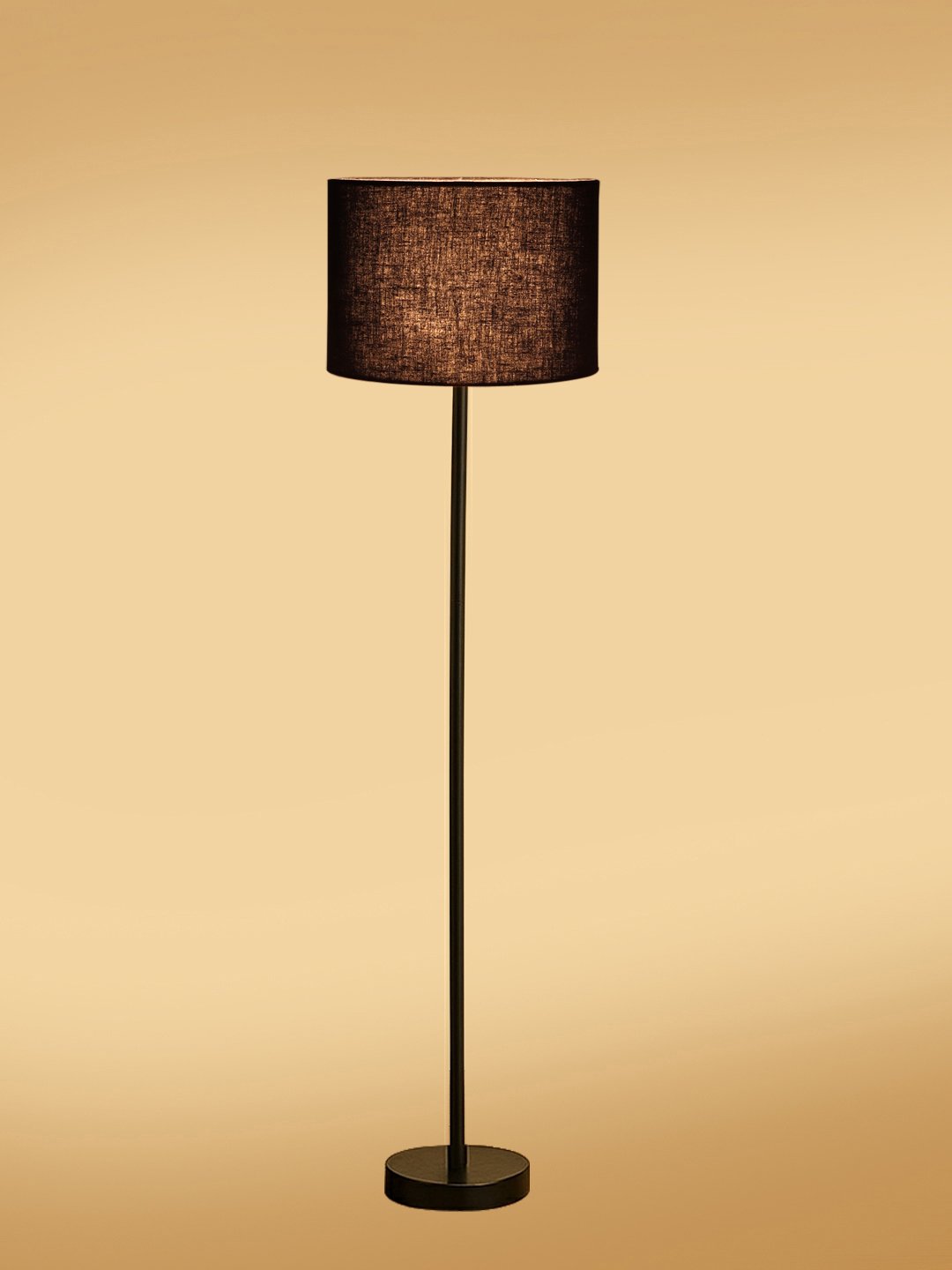 Ambika Home Black cotton Drum shade with floor lamp with wood base Decorative Floor Lamp for Living Room, Bedroom & Office - Image 6