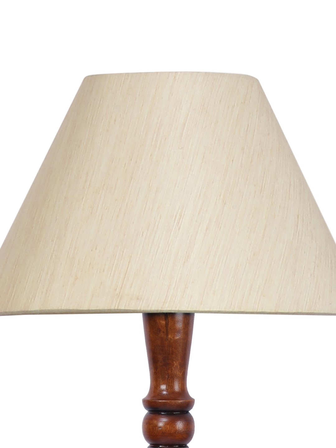 Ambika Home Conical Premium Solid Wood Off-White Cotton Floor Lamp for Elegant Living Room & Bedroom | Handcrafted Wood Floor Lamp with Off-white Cotton Shade for Living Room, Bedroom & Home Decor - Image 7