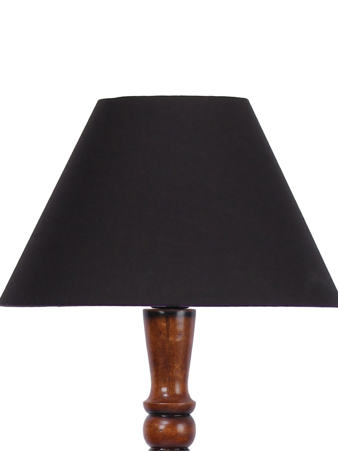 Ambika Home Conical Luxury Handcrafted Black Cotton Wooden Floor Lamp for Living Room & Reading Corner | Handcrafted Wood Floor Lamp with Black Cotton Shade for Living Room, Bedroom & Home Decor - Image 7