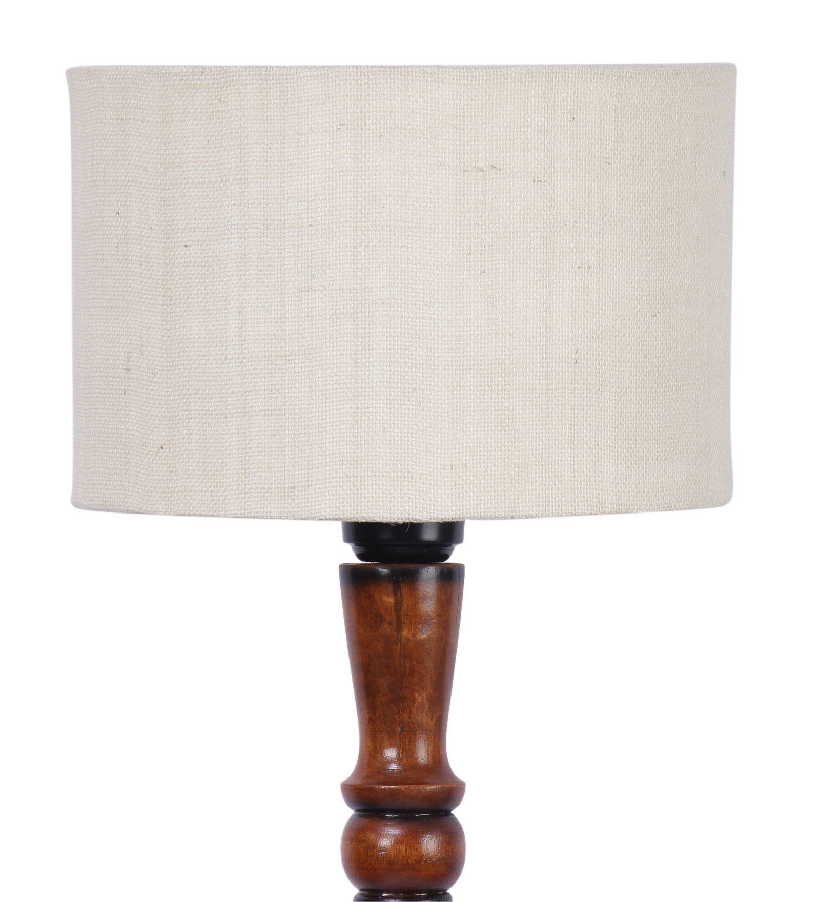 Ambika Home Premium White Jute Solid Wood Floor Lamp for Living Room | Handcrafted Wood Floor Lamp with White Jute Shade for Living Room, Bedroom & Home Decor - Image 7