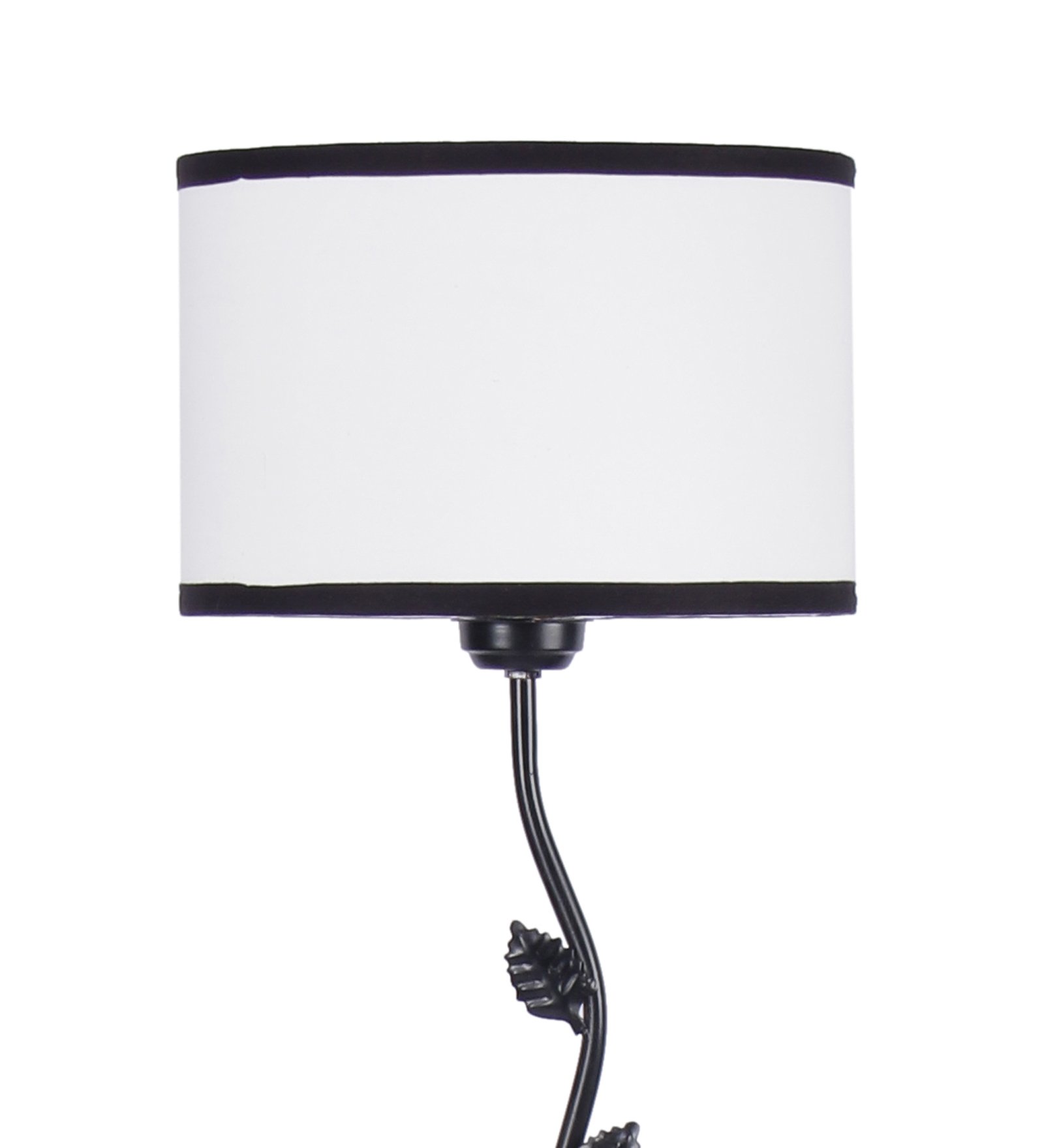 Ambika Home Iron Leaf Floor Lamp with White & Black Drum Shade, Powder Coated Metal Standing Lamp for Bedroom, Guest Room & Luxury Interiors - Image 7