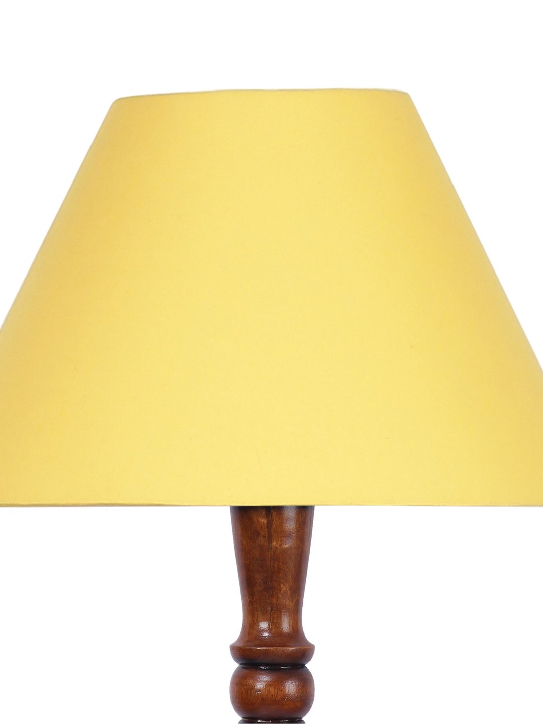 Ambika Home Conical Sophisticated Yellow Cotton Solid Wood Floor Lamp for Living Room & Lounge | Handcrafted Wood Floor Lamp with Yellow Cotton Shade for Living Room, Bedroom & Home Decor - Image 7
