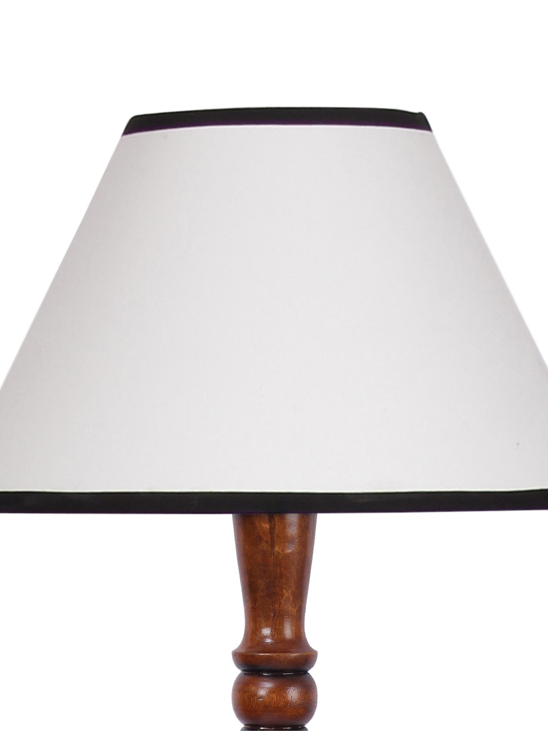 Ambika Home Conical Soft Glow White & Black Cotton Premium Wood Floor Lamp for Bedroom & Living Room | Handcrafted Wood Floor Lamp with White Cotton Shade for Living Room, Bedroom & Home Decor - Image 7