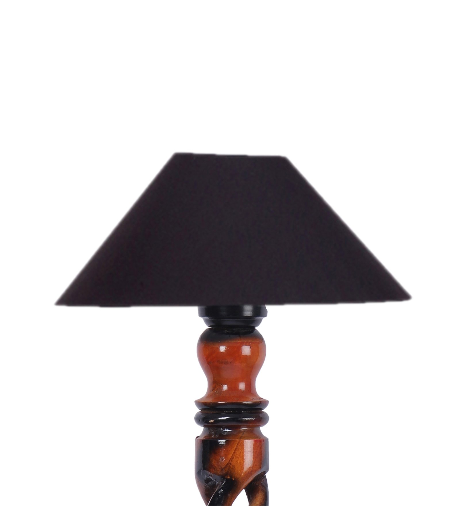 Ambika Home Rustic Regal Black Shade Wooden Floor Lamp for Living Room, Bedroom, Hallway, Guest Room & Hotel Decor | Handcrafted Standing Lamp with E27 Holder - Image 7