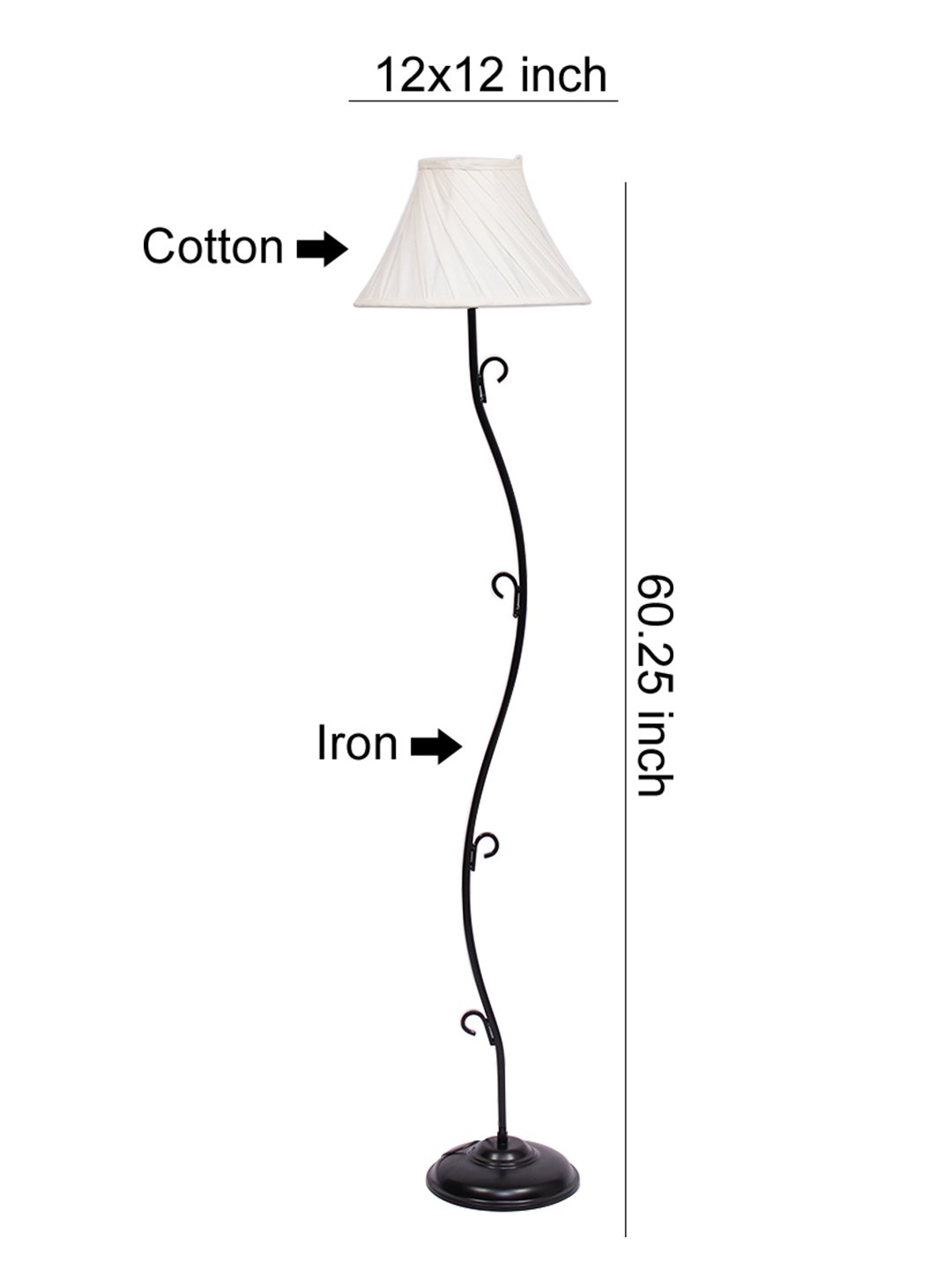 Ambika Home Zenith Series 164 – Off White Premium Powder Coated Iron Floor Lamp for Luxury Living Rooms | E27 Holder Included Bulb - Image 6