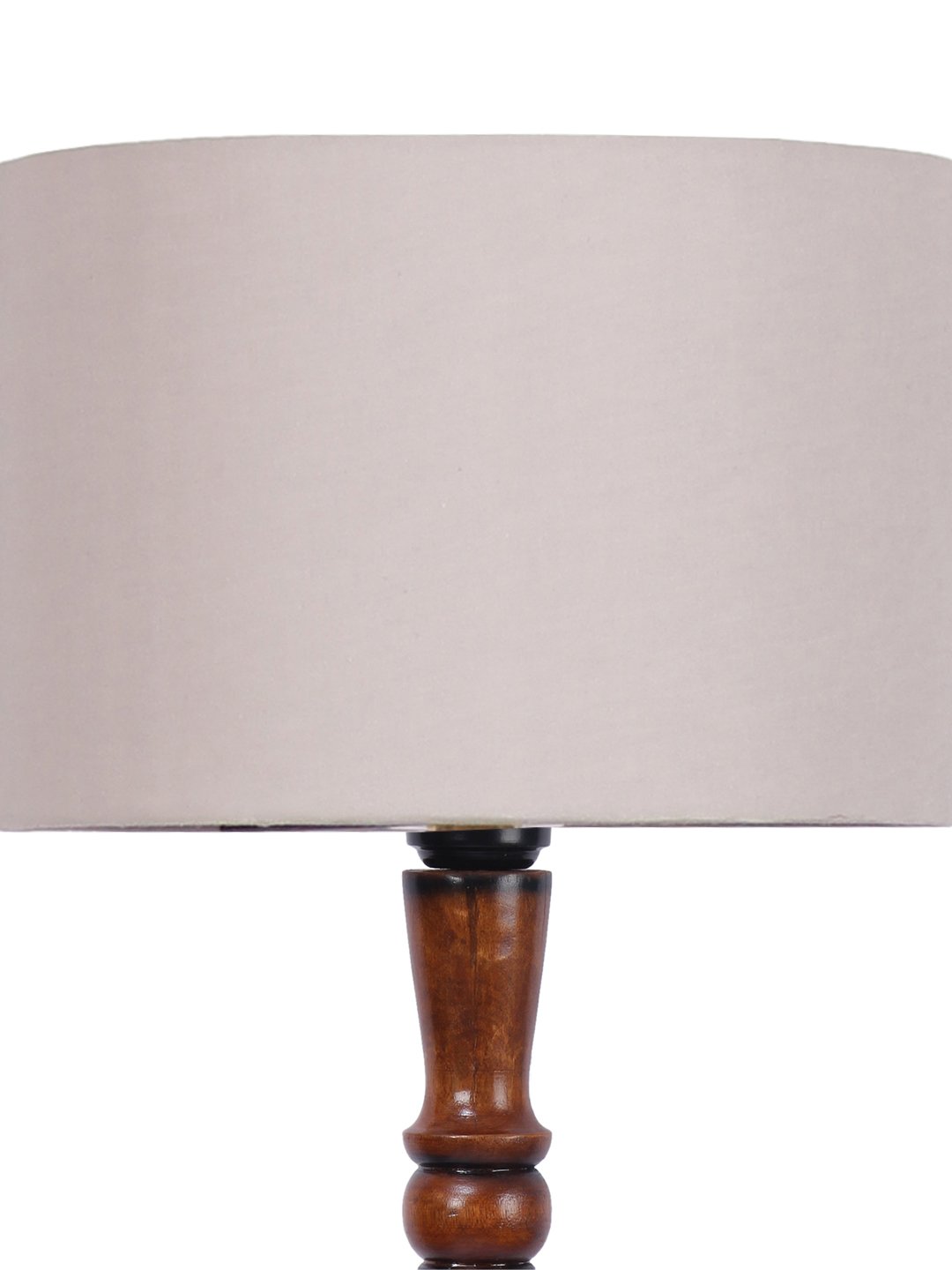 Ambika Home Premium Grey Cotton Designer Wooden Floor Lamp for Elegant Interiors | Handcrafted Wood Floor Lamp with Grey Cotton Shade for Living Room, Bedroom & Home Decor - Image 7