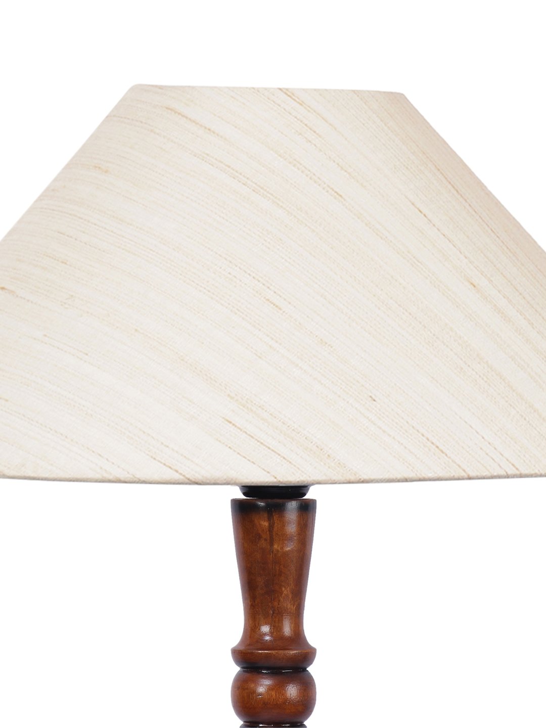 Ambika Home Premium Coolie Black Cotton Jute Designer Wooden Floor Lamp for Elegant Interiors | Handcrafted Wood Floor Lamp with Black cotton Shade for Living Room, Bedroom & Home Decor - Image 7