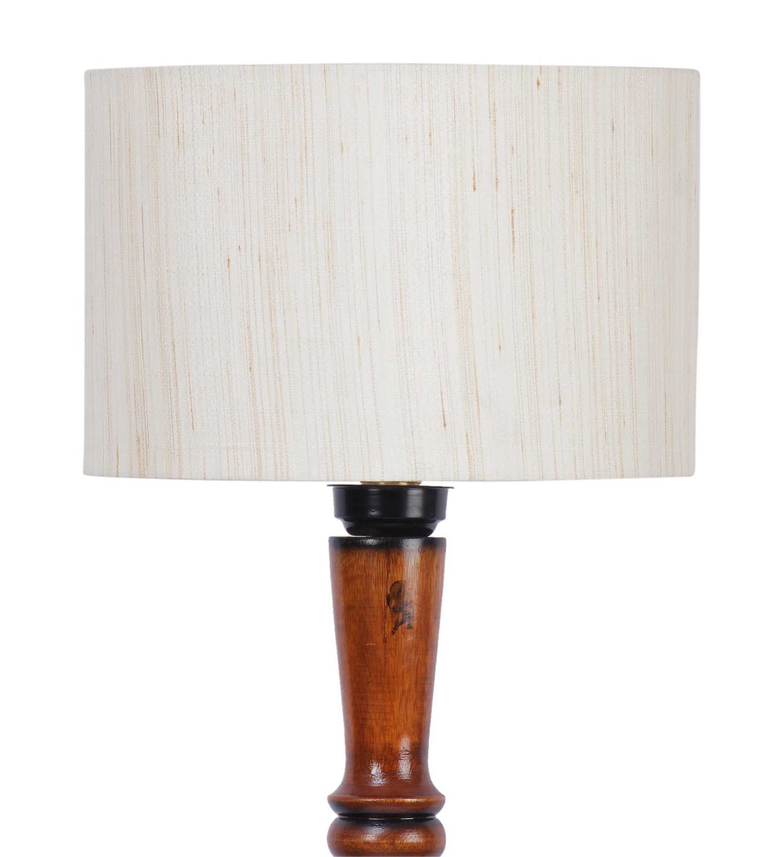Ambika Home Premium Solid Wood Off-White Cotton Floor Lamp for Elegant Living Room & Bedroom | Handcrafted Wood Floor Lamp with Off-white Cotton Shade for Living Room, Bedroom & Home Decor - Image 7