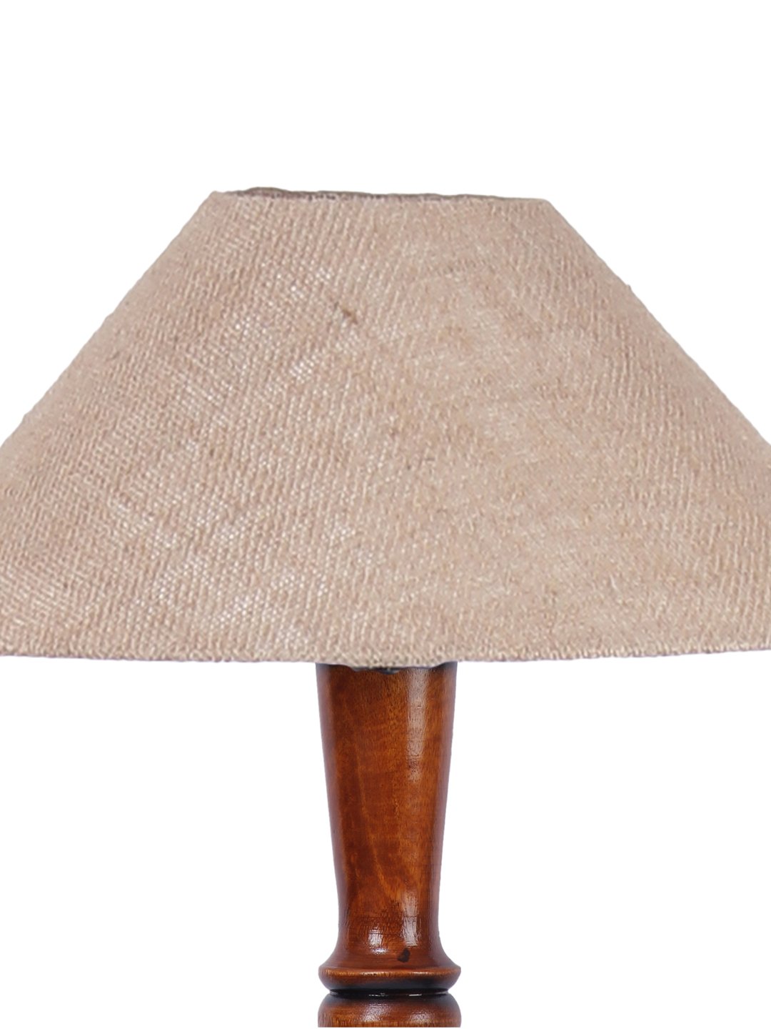 Ambika Home Premium Coolie off-white Cotton Designer Wooden Floor Lamp for Elegant Interiors | Handcrafted Wood Floor Lamp with Black cotton Shade for Living Room, Bedroom & Home Decor - Image 7