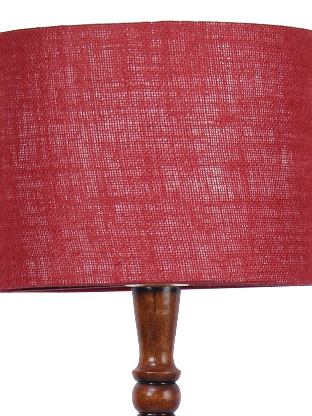 Ambika Home Luxury Handcrafted Maroon Jute Wooden Floor Lamp for Living Room & Reading Corner | Handcrafted Wood Floor Lamp with Maroon Jute Shade for Living Room, Bedroom & Home Decor - Image 2