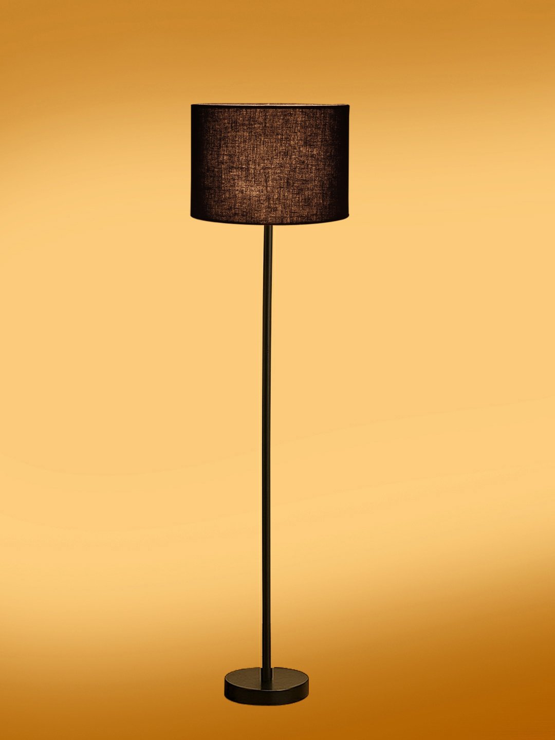 Ambika Home Black cotton Drum shade with floor lamp with wood base Decorative Floor Lamp for Living Room, Bedroom & Office - Image 7