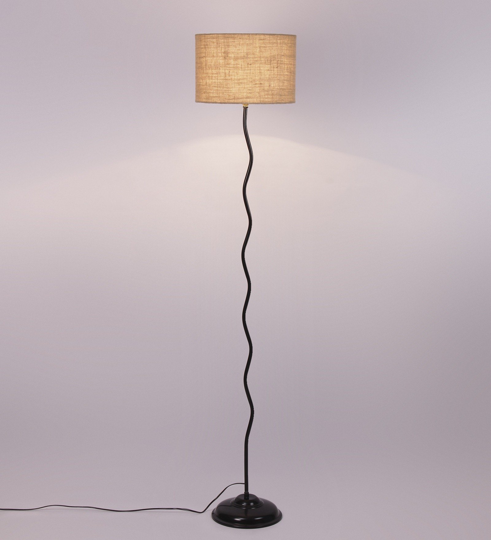 Ambika Home Beige Jute Zig Zag Floor Lamp | Modern Standing Lamp for Living Room, Bedroom & Home Decor - Image 4