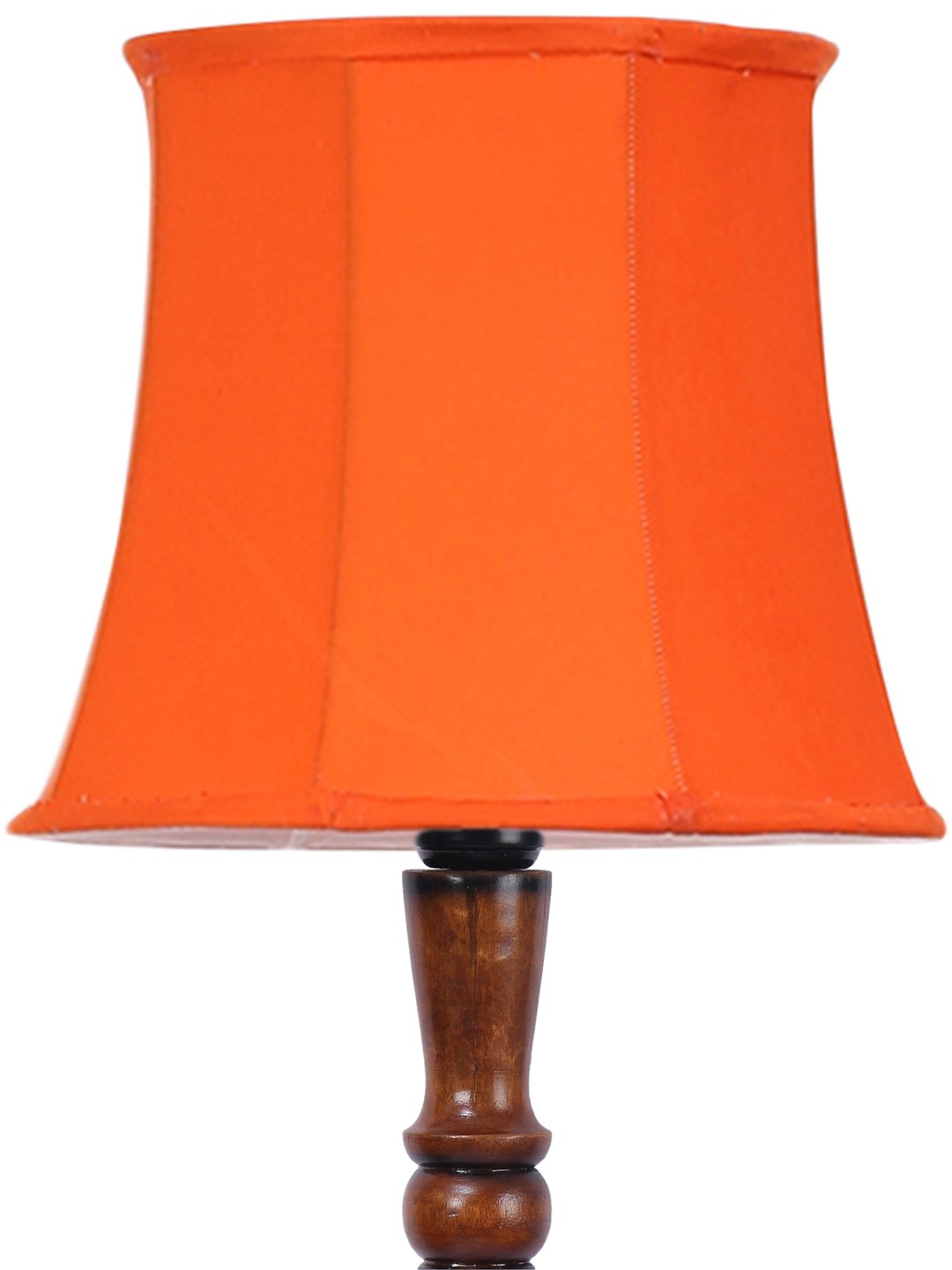 Ambika Home Premium Solid Wood Cylindrical Orange Cotton Floor Lamp for Elegant Living Room & Bedroom | Handcrafted Wood Floor Lamp with Off-white Cotton Shade for Living Room, Bedroom & Home Decor - Image 5