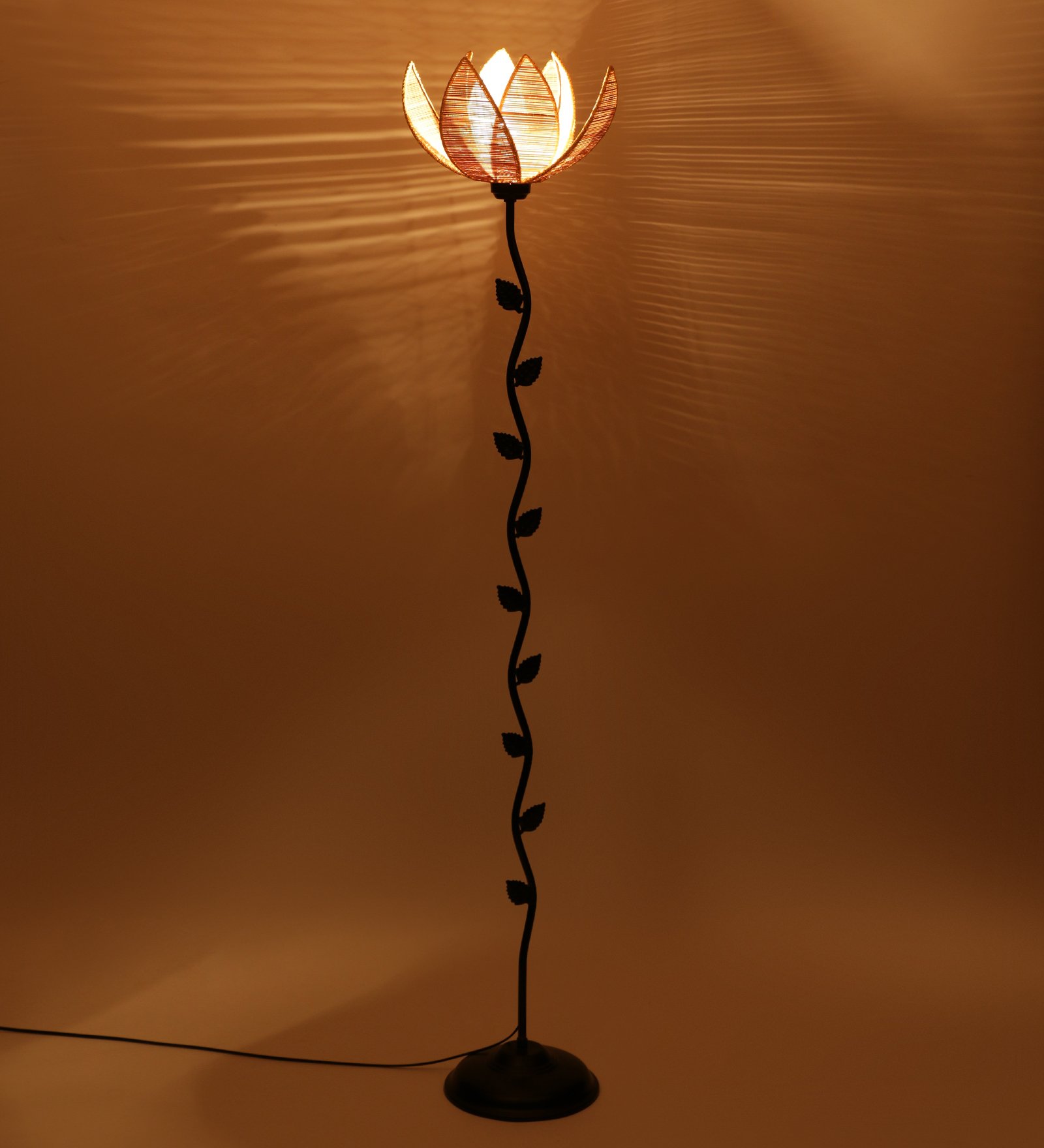 Ambika Home Bamboo Rose Leaf Floor Lamp | Premium Floor Lamp for Living Room, Bedroom, Hallway, Hotel & Guest Room Decor - Image 3