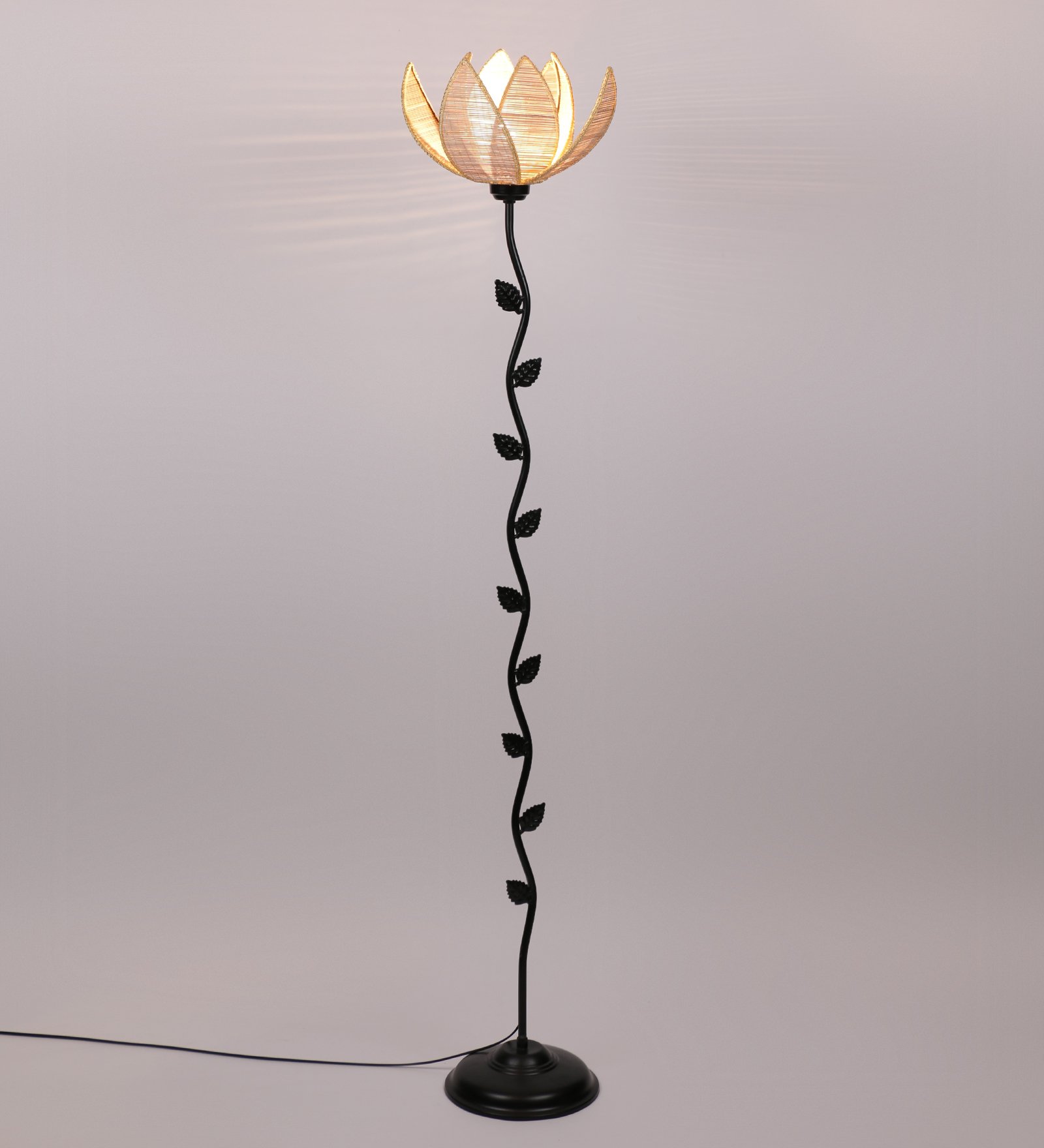Ambika Home Bamboo Rose Leaf Floor Lamp | Premium Floor Lamp for Living Room, Bedroom, Hallway, Hotel & Guest Room Decor - Image 4