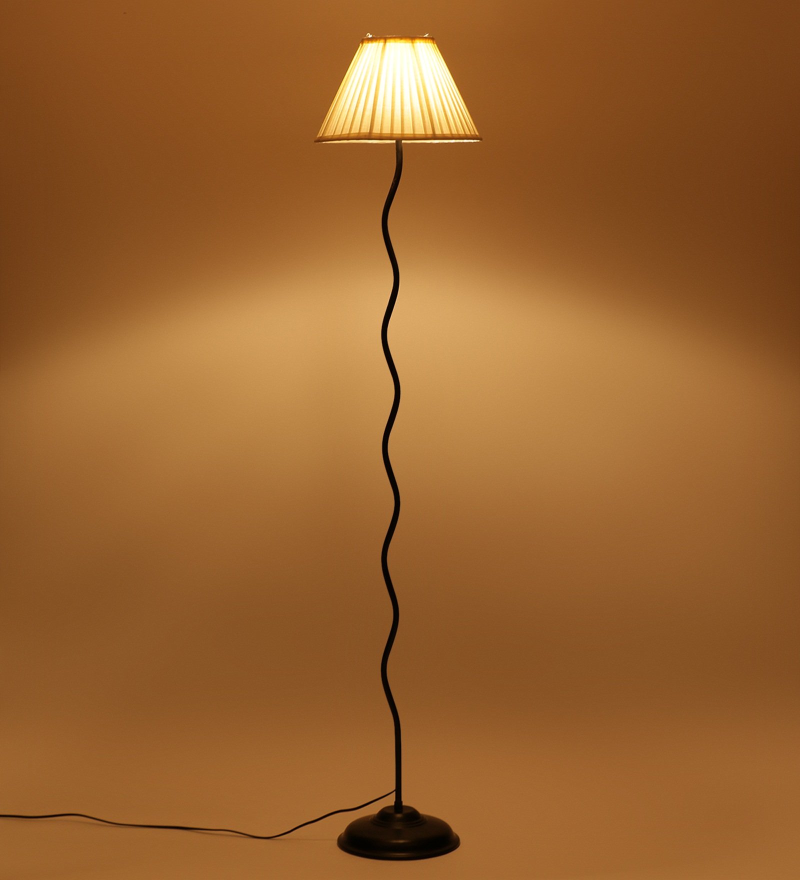 Ambika Home Off-white Cotton Zig Zag Floor Lamp | Modern Standing Lamp for Living Room, Bedroom & Home Decor - Image 3