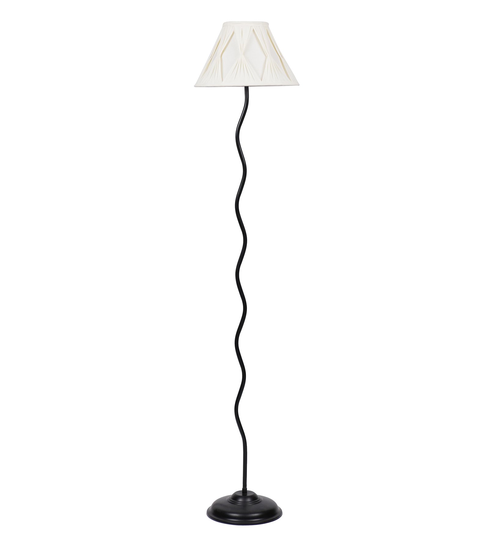 Ambika Home Off-white Cotton Zig Zag Floor Lamp | Modern Standing Lamp for Living Room, Bedroom & Home Decor - Image 5