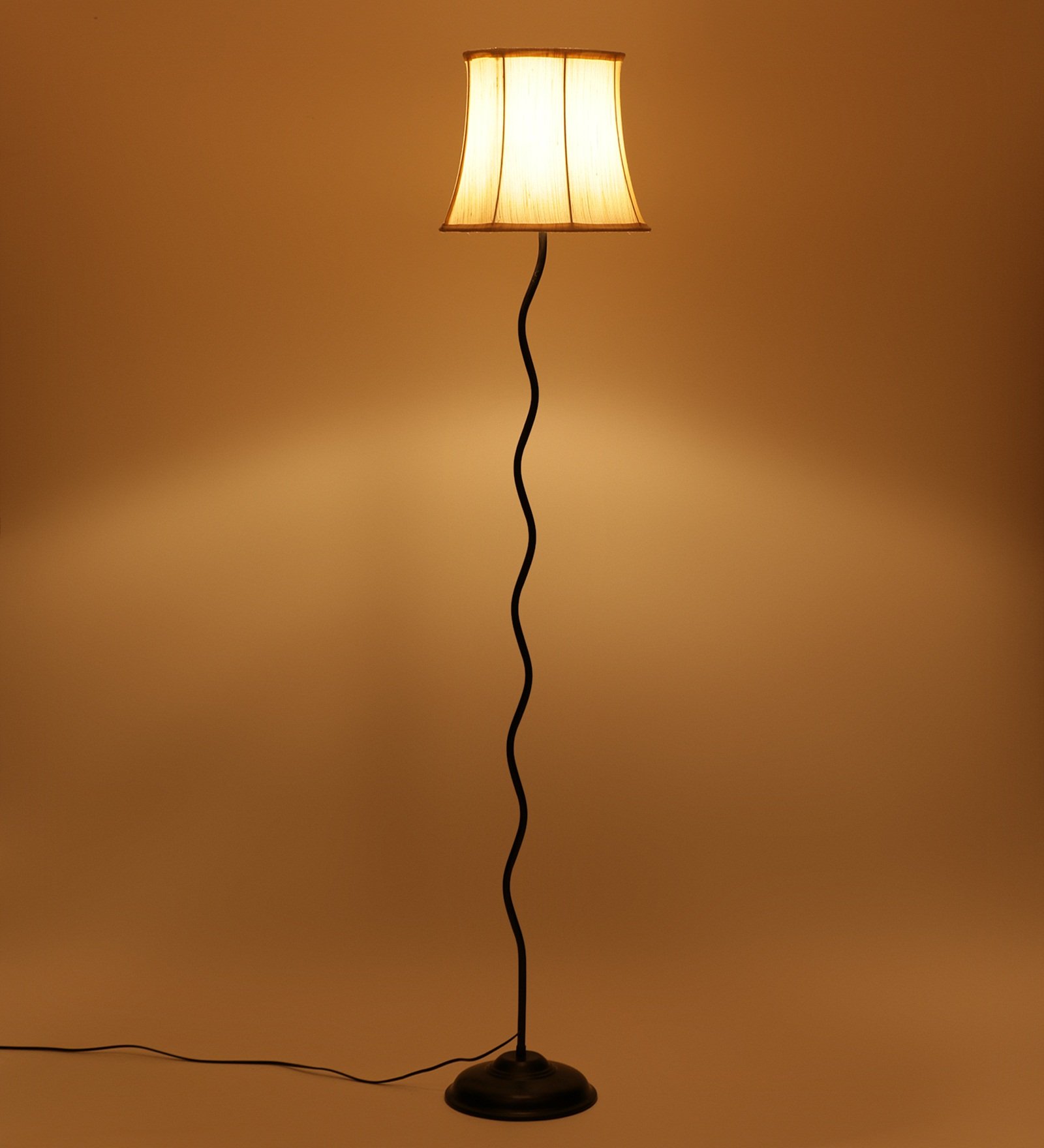 Ambika Home Off-white Cotton Zig Zag Floor Lamp | Modern Standing Lamp for Living Room, Bedroom & Home Decor - Image 3