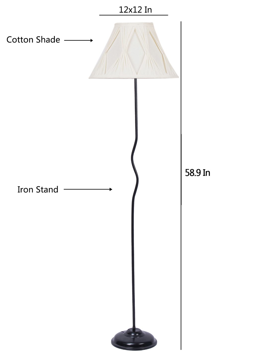 Ambika Home Estate Series 32 – off-white Premium Powder Coated Iron Floor Lamp for Luxury Living Rooms | E27 Holder Included Bulb - Image 7