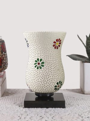 Ambika Home Verona Mosaic Multicolor Mosaic Glass Table Lamp with Wooden Base | Premium Bedside Lamp for Bedroom, Living Room, Hall, Hotel, CafÃ©, Restaurant & Office | E27 Compatible
