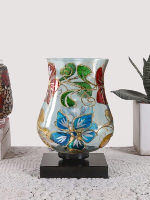 Ambika Home Solara Mosaic Multicolor Mosaic Glass Table Lamp with Wooden Base | Premium Bedside Lamp for Bedroom, Living Room, Hall, Hotel, CafÃ©, Restaurant & Office | E27 Compatible