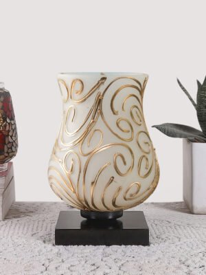 Ambika Home Nordic Mosaic Multicolor Mosaic Glass Table Lamp with Wooden Base | Premium Bedside Lamp for Bedroom, Living Room, Hall, Hotel, CafÃ©, Restaurant & Office | E27 Compatible