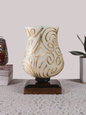 Ambika Home Elara Mosaic Multicolor Mosaic Glass Table Lamp with Wooden Base | Premium Bedside Lamp for Bedroom, Living Room, Hall, Hotel, CafÃ©, Restaurant & Office | E27 Compatible