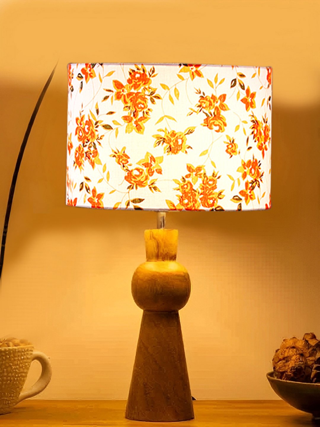 Ambika Home Multicolor cotton Rocket Table Lamp with Wooden Base | Decorative Bedside Lamp for Bedroom, Living Room, Hall, Hotel, Café, Restaurant, Office & Study Room | E27 Compatible - Image 2