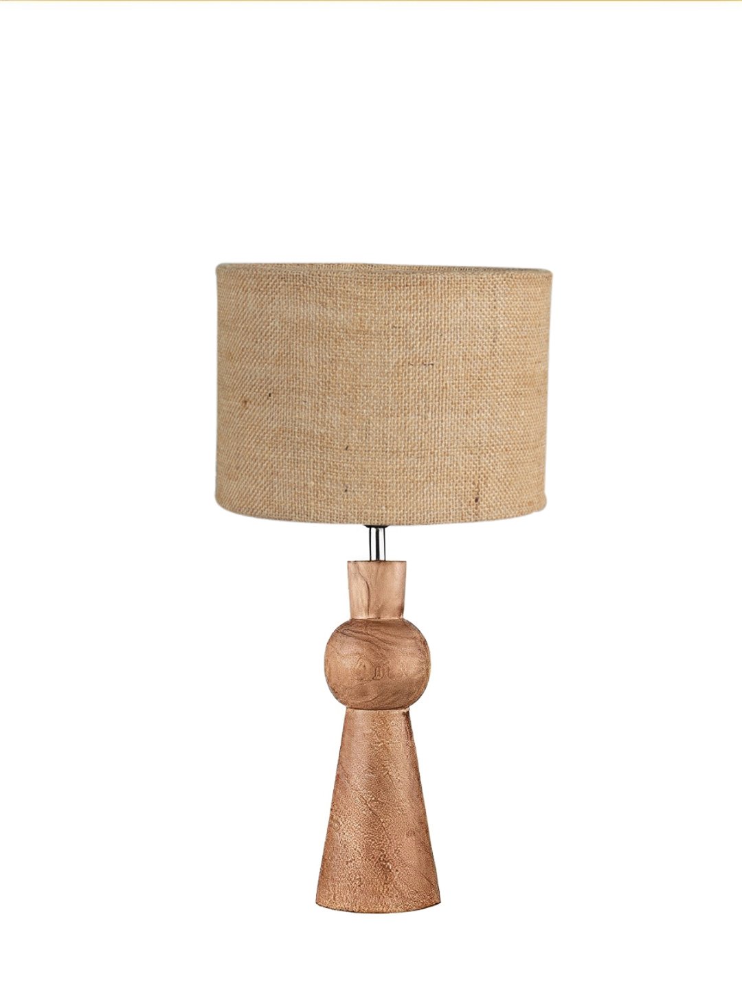 Ambika Home Beige Jute Rocket Table Lamp with Wooden Base | Decorative Bedside Lamp for Bedroom, Living Room, Hall, Hotel, Café, Restaurant, Office & Study Room | E27 Compatible - Image 3