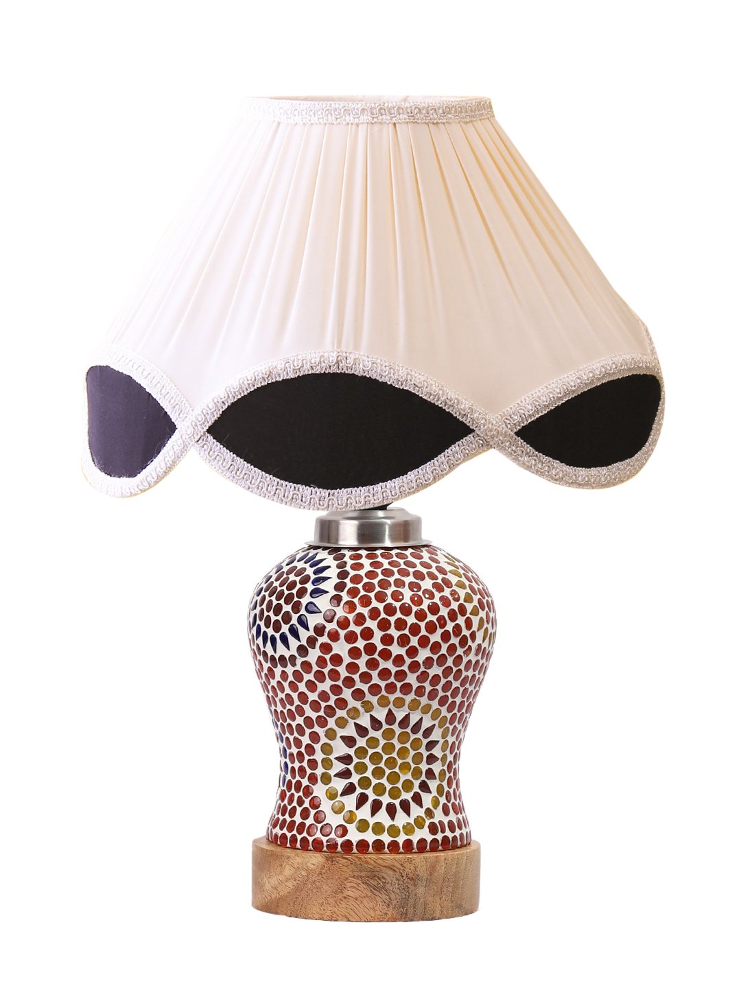 Ambika Home Multicolor Jute Mosaic Glass Table Lamp | Decorative Bedside Lamp for Bedroom, Living Room, Hall, Hotel, Café, Restaurant, Office & Study Room | E27 Compatible - Image 4