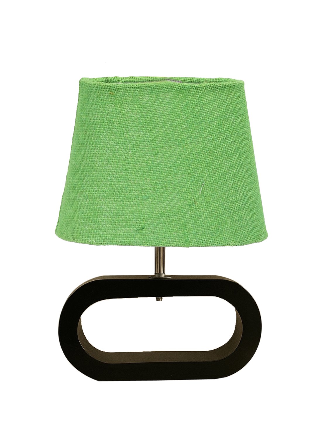 Ambika Home Green Jute Oval Table Lamp with Black Wood Base | Bedside, Living Room & Study Lamp | E27 Compatible - Image 3