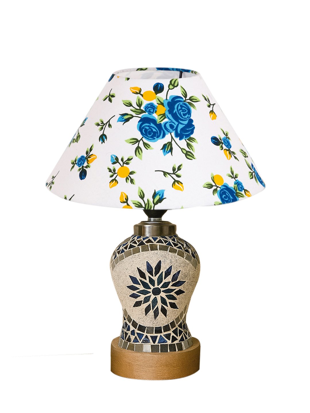 Ambika Home Multicolor Cotton Mosaic Glass Table Lamp | Decorative Bedside Lamp for Bedroom, Living Room, Hall, Hotel, Café, Restaurant, Office & Study Room | E27 Compatible - Image 4