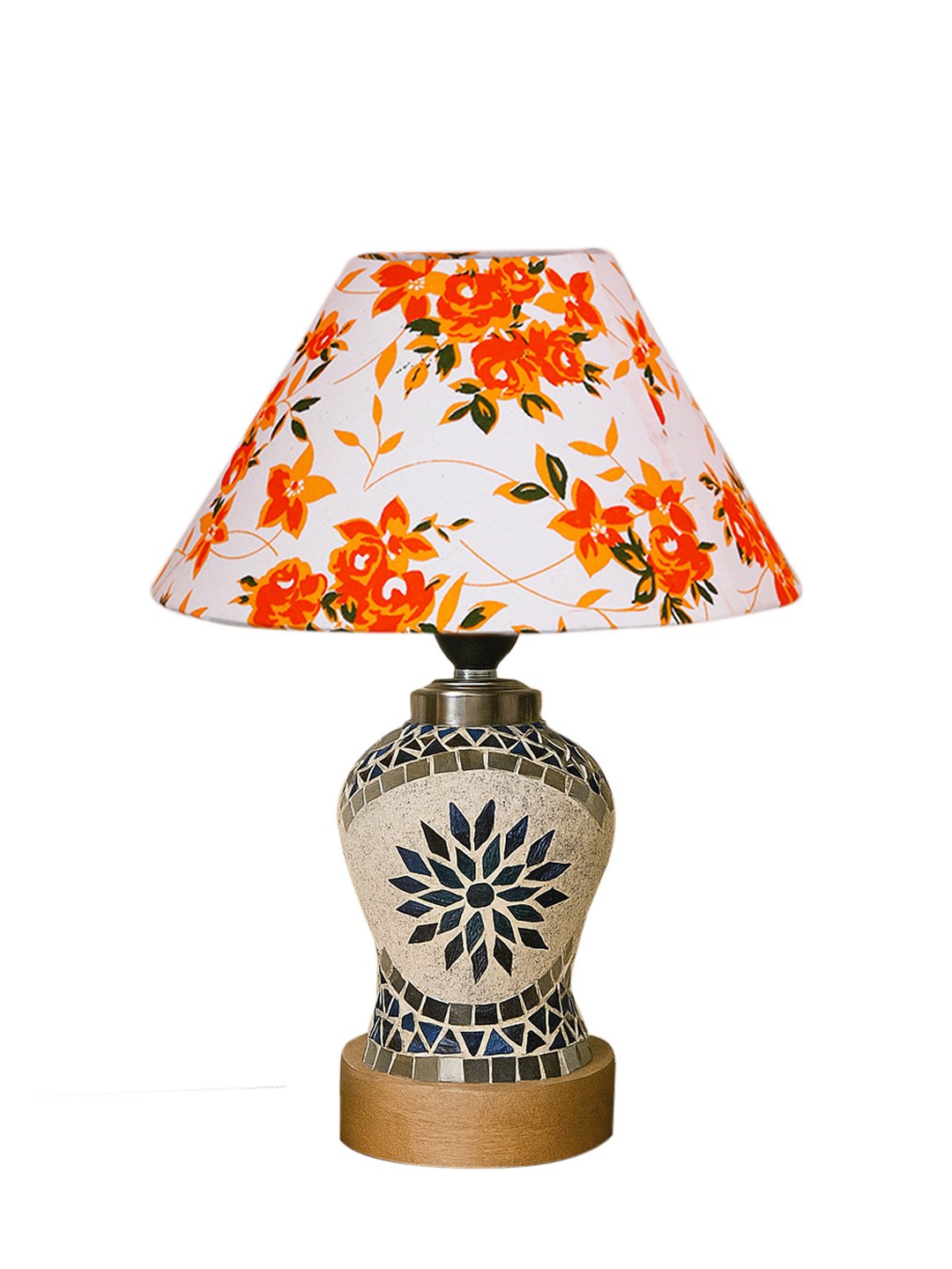 Ambika Home Multicolor Cotton Mosaic Glass Table Lamp | Decorative Bedside Lamp for Bedroom, Living Room, Hall, Hotel, Café, Restaurant, Office & Study Room | E27 Compatible - Image 4