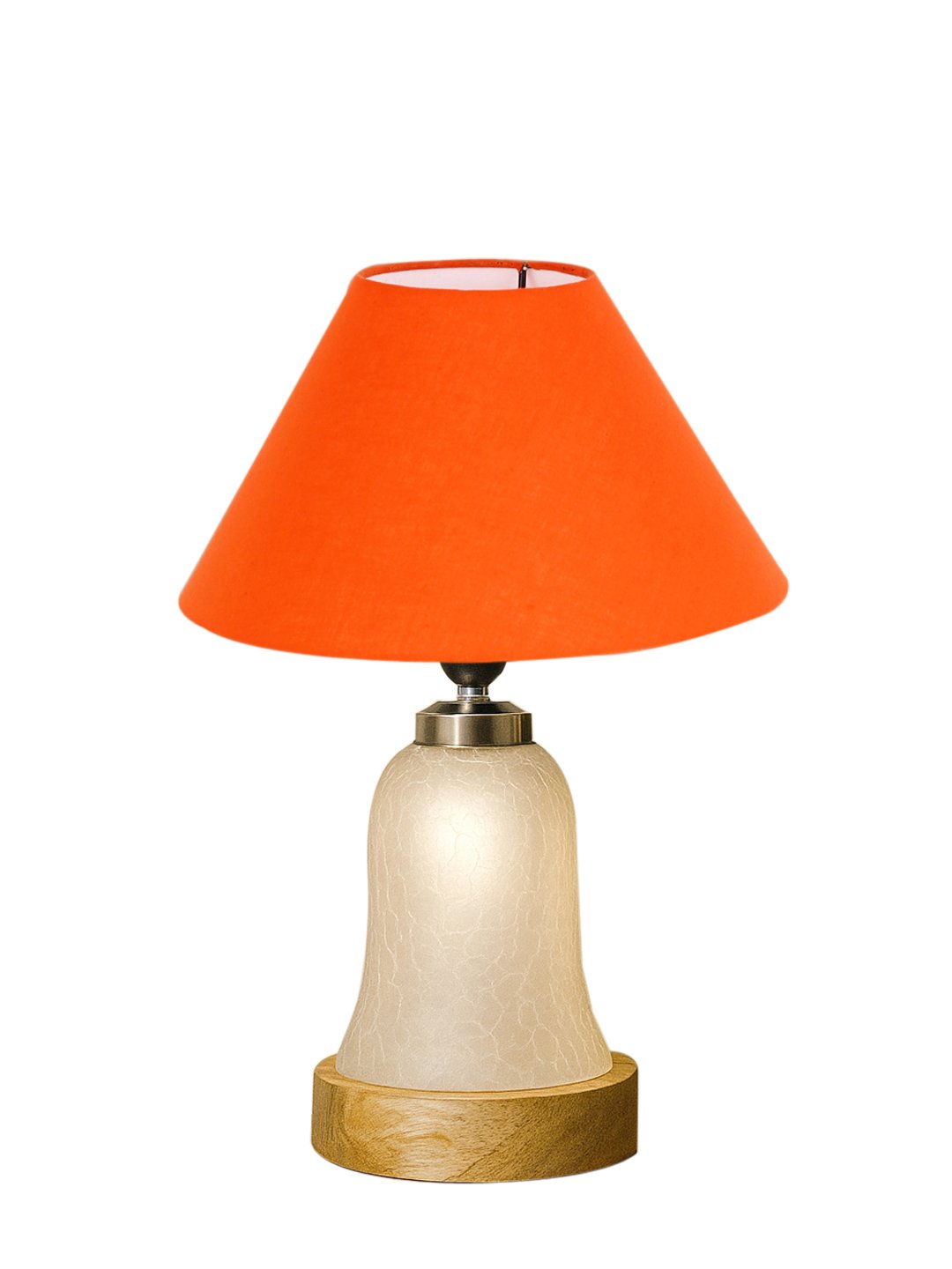 Ambika Home Orange Cotton Milky Crinkle Table Lamp | Decorative Bedside Lamp for Bedroom, Living Room, Hall, Hotel, Café, Restaurant, Office & Study Room | E27 Compatible - Image 4