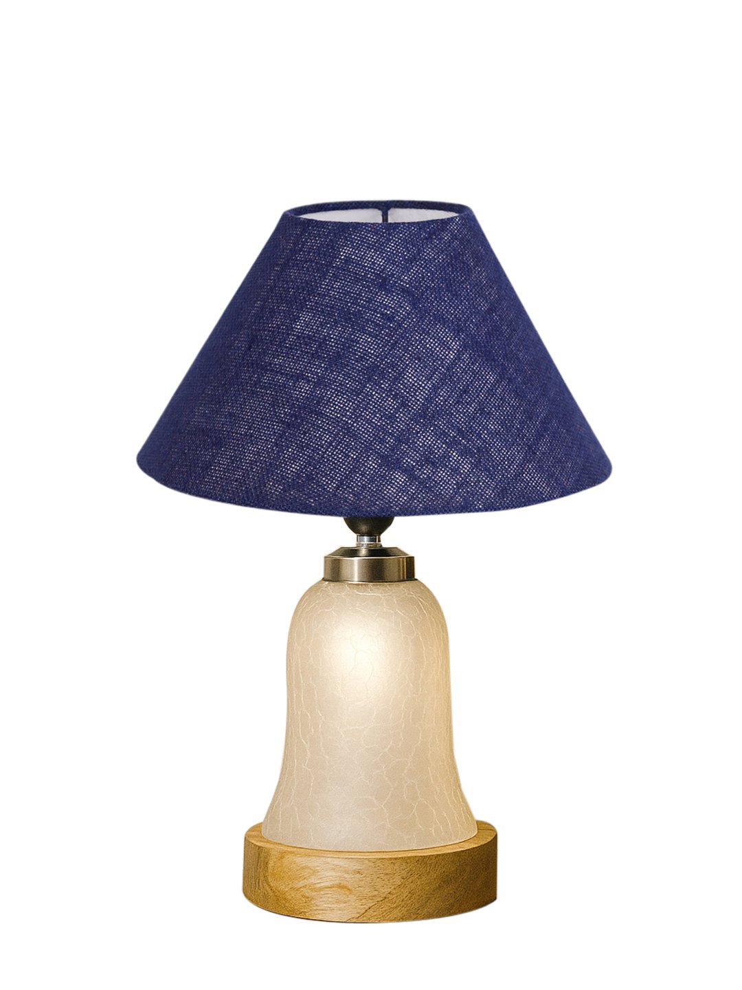 Ambika Home Blue Jute Milky Crinkle Table Lamp | Decorative Bedside Lamp for Bedroom, Living Room, Hall, Hotel, Café, Restaurant, Office & Study Room | E27 Compatible - Image 4