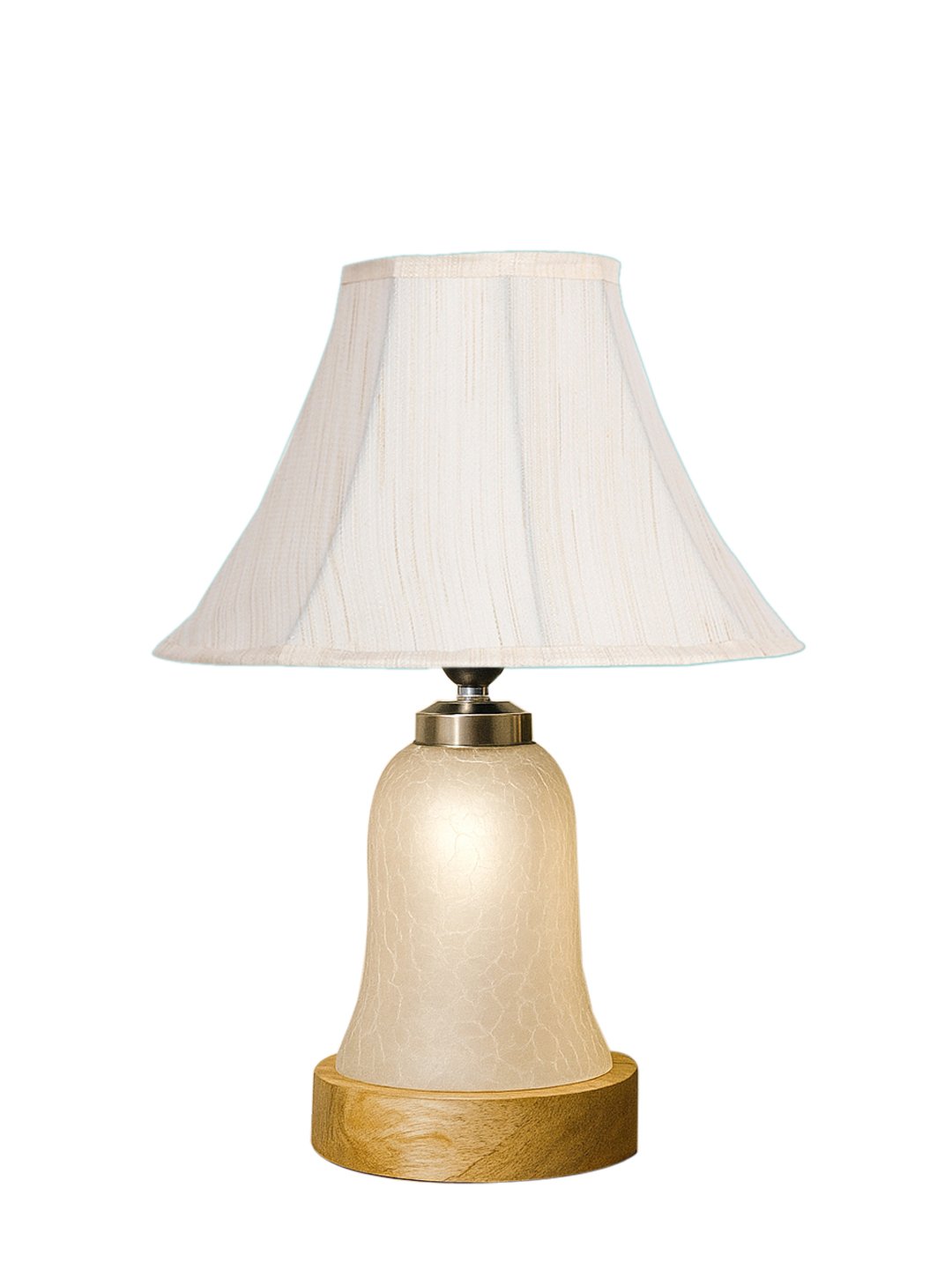 Ambika Home off-white Cotton Milky Crinkle Table Lamp | Decorative Bedside Lamp for Bedroom, Living Room, Hall, Hotel, Café, Restaurant, Office & Study Room | E27 Compatible - Image 4