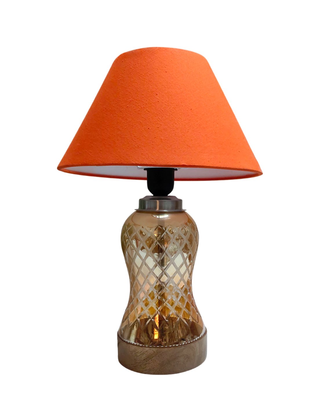 Ambika Home Orange Cotton Lavender Glass Table Lamp | Decorative Bedside Lamp for Bedroom, Living Room, Hall, Hotel, Café, Restaurant, Office & Study Room | E27 Compatible - Image 4