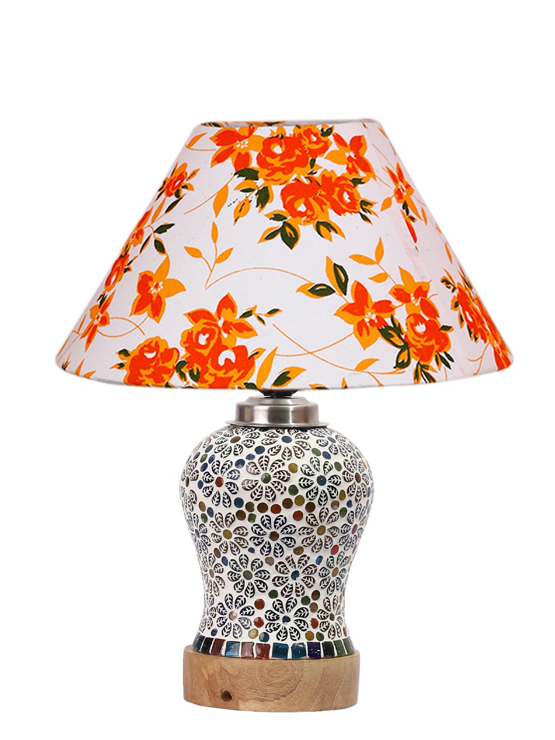 Ambika Home Multicolor Cotton Mosaic Glass Table Lamp | Decorative Bedside Lamp for Bedroom, Living Room, Hall, Hotel, Café, Restaurant, Office & Study Room | E27 Compatible - Image 4