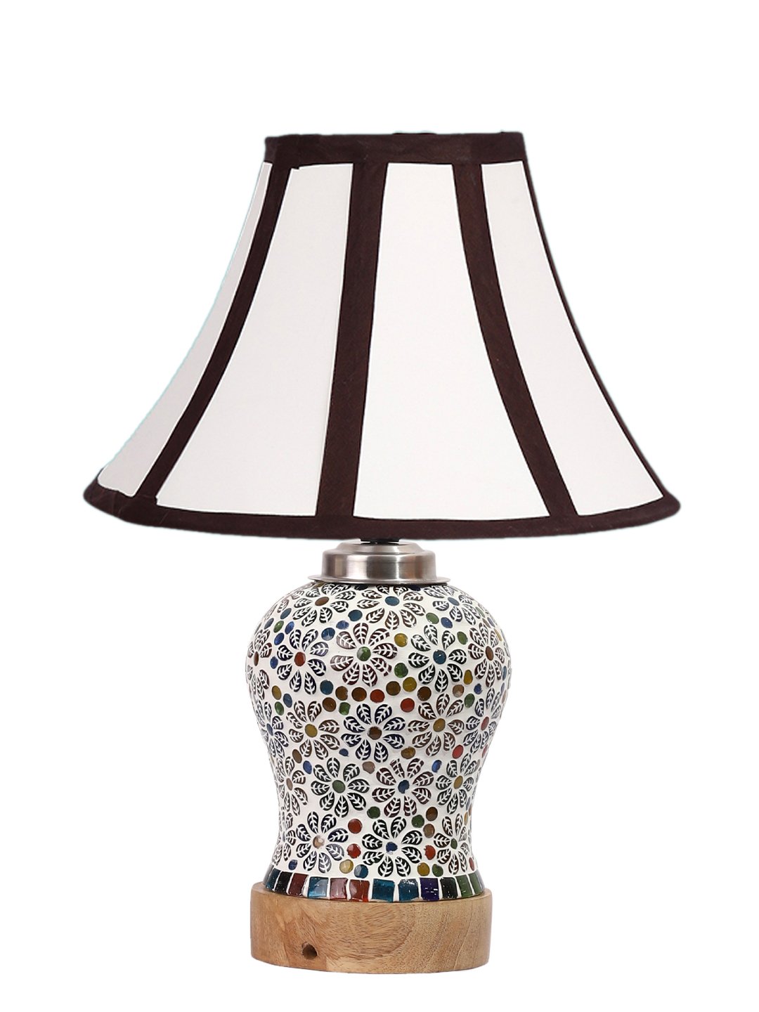 Ambika Home Multicolor Cotton Mosaic Glass Table Lamp | Decorative Bedside Lamp for Bedroom, Living Room, Hall, Hotel, Café, Restaurant, Office & Study Room | E27 Compatible - Image 4