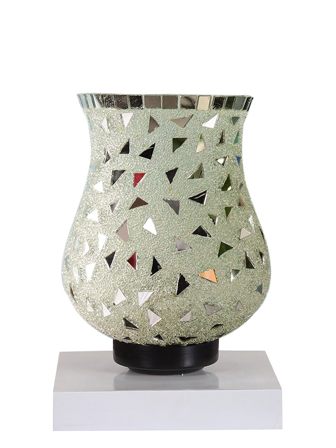 Ambika Home Nordic Mosaic Multicolor Mosaic Glass Table Lamp with Wooden Base | Premium Bedside Lamp for Bedroom, Living Room, Hall, Hotel, Café, Restaurant & Office | E27 Compatible - Image 5