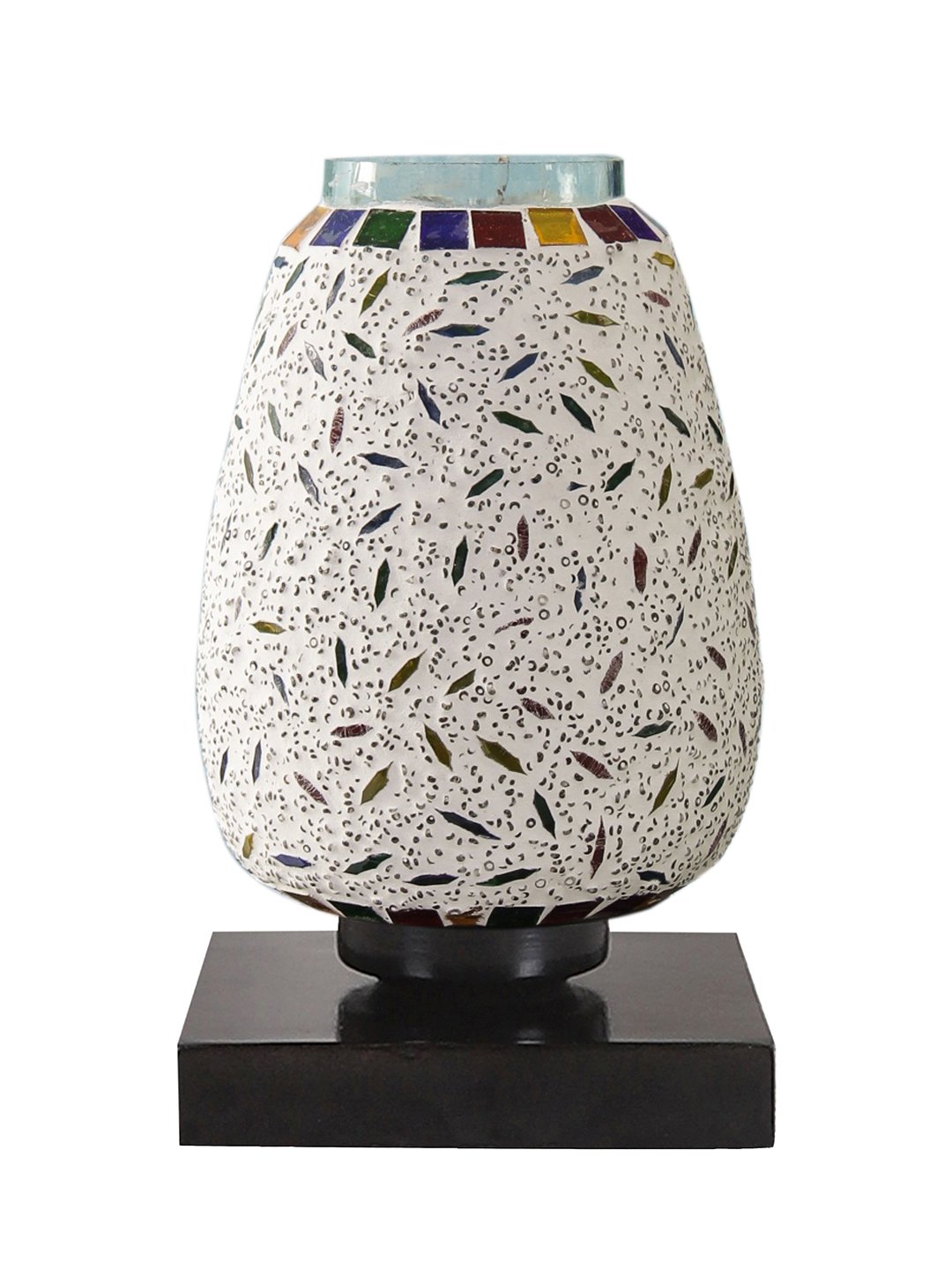 Ambika Home Elara Mosaic Multicolor Mosaic Glass Table Lamp with Wooden Base | Premium Bedside Lamp for Bedroom, Living Room, Hall, Hotel, Café, Restaurant & Office | E27 Compatible - Image 5