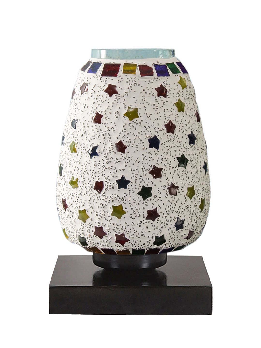 Ambika Home Solara Mosaic Multicolor Mosaic Glass Table Lamp with Wooden Base | Premium Bedside Lamp for Bedroom, Living Room, Hall, Hotel, Café, Restaurant & Office | E27 Compatible - Image 5