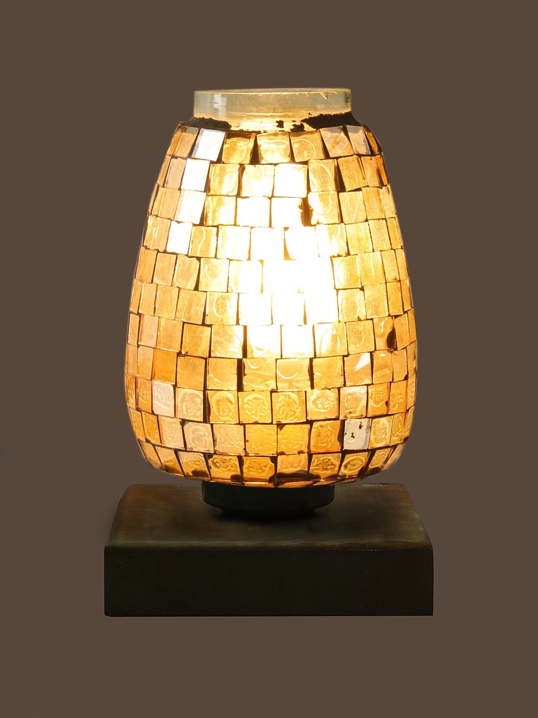 Ambika Home Bohemia Mosaic Multicolor Mosaic Glass Table Lamp with Wooden Base | Premium Bedside Lamp for Bedroom, Living Room, Hall, Hotel, Café, Restaurant & Office | E27 Compatible - Image 4