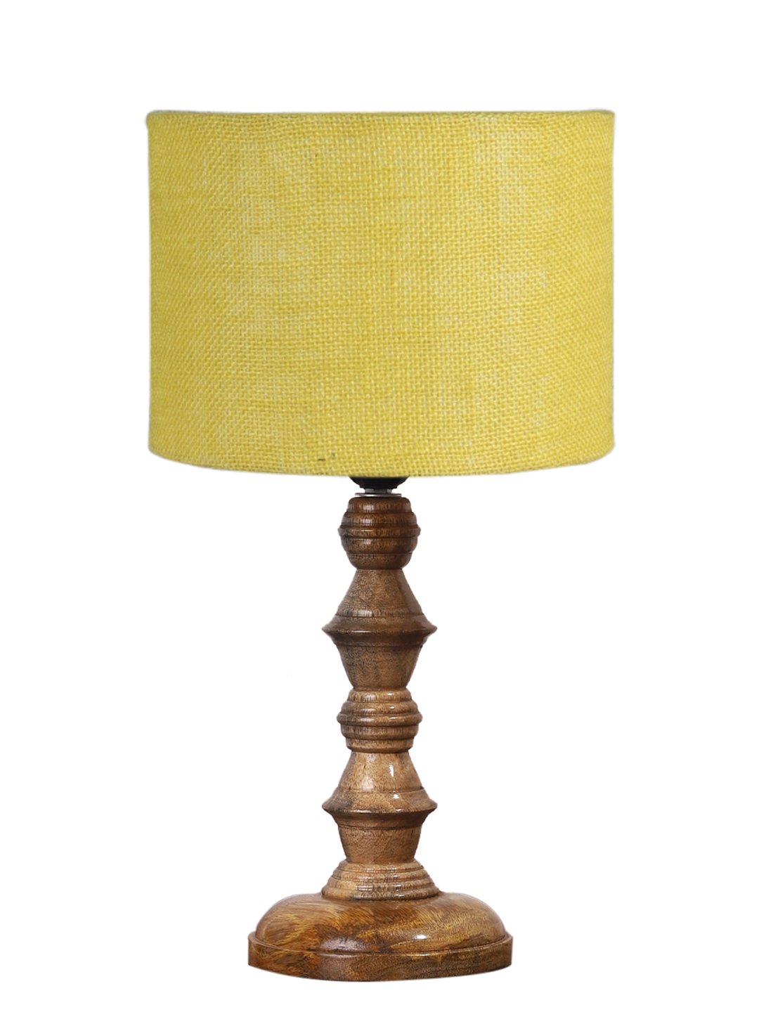 Ambika Home Yellow Jute Wooden Table Lamp | Decorative Bedside Lamp for Bedroom, Living Room, Hall, Hotel, Café, Restaurant, Office & Study Room | E27 Compatible - Image 5