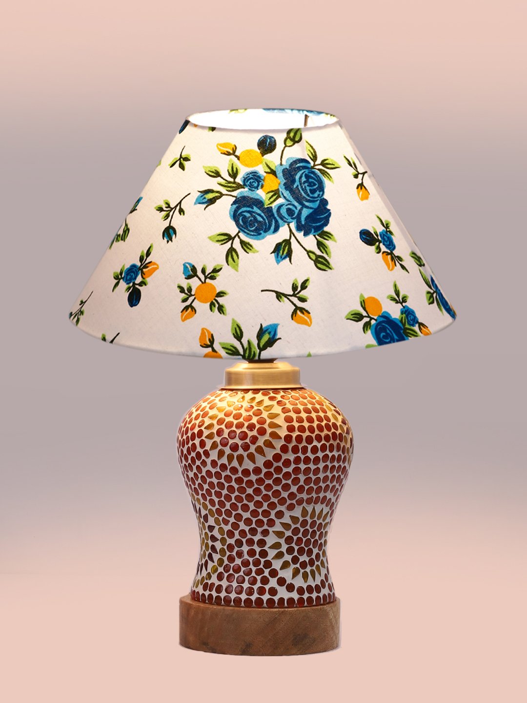 Ambika Home Multicolor Cotton Mosaic Glass Table Lamp | Decorative Bedside Lamp for Bedroom, Living Room, Hall, Hotel, Café, Restaurant, Office & Study Room | E27 Compatible - Image 6