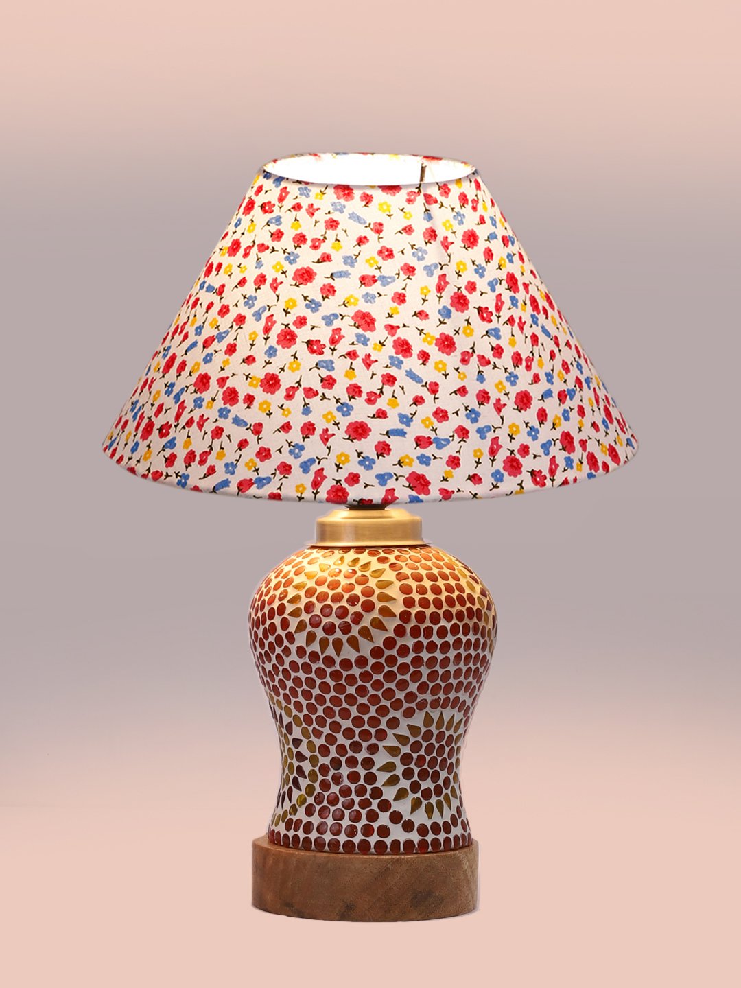 Ambika Home Multicolor Cotton Mosaic Glass Table Lamp | Decorative Bedside Lamp for Bedroom, Living Room, Hall, Hotel, Café, Restaurant, Office & Study Room | E27 Compatible - Image 6